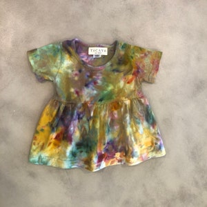 OJAI Batik Kleinkind Kleid 6-24m | Eis gefärbt Regenbogen Sommer Kind Kleid | Tocayo handgefärbte Bio Baumwolle Ostern