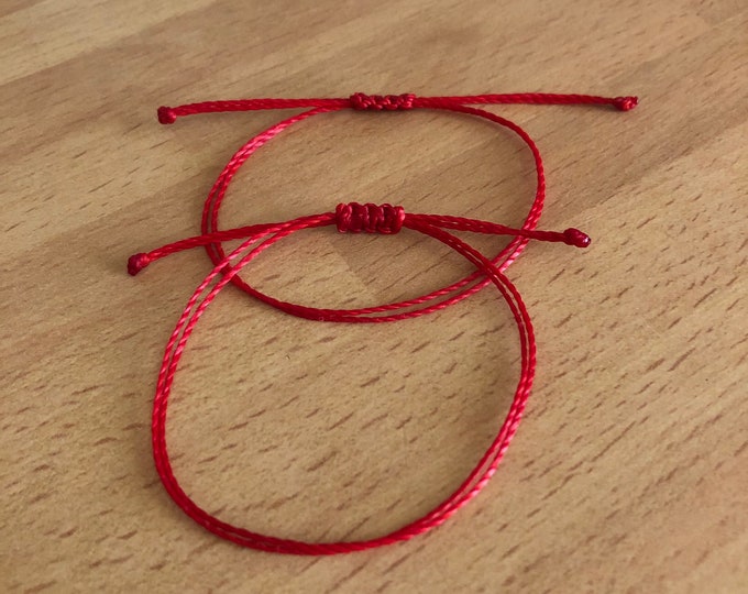 2 Red String Bracelets, Protection Bracelets, Kabbalah Bracelets, Lucky