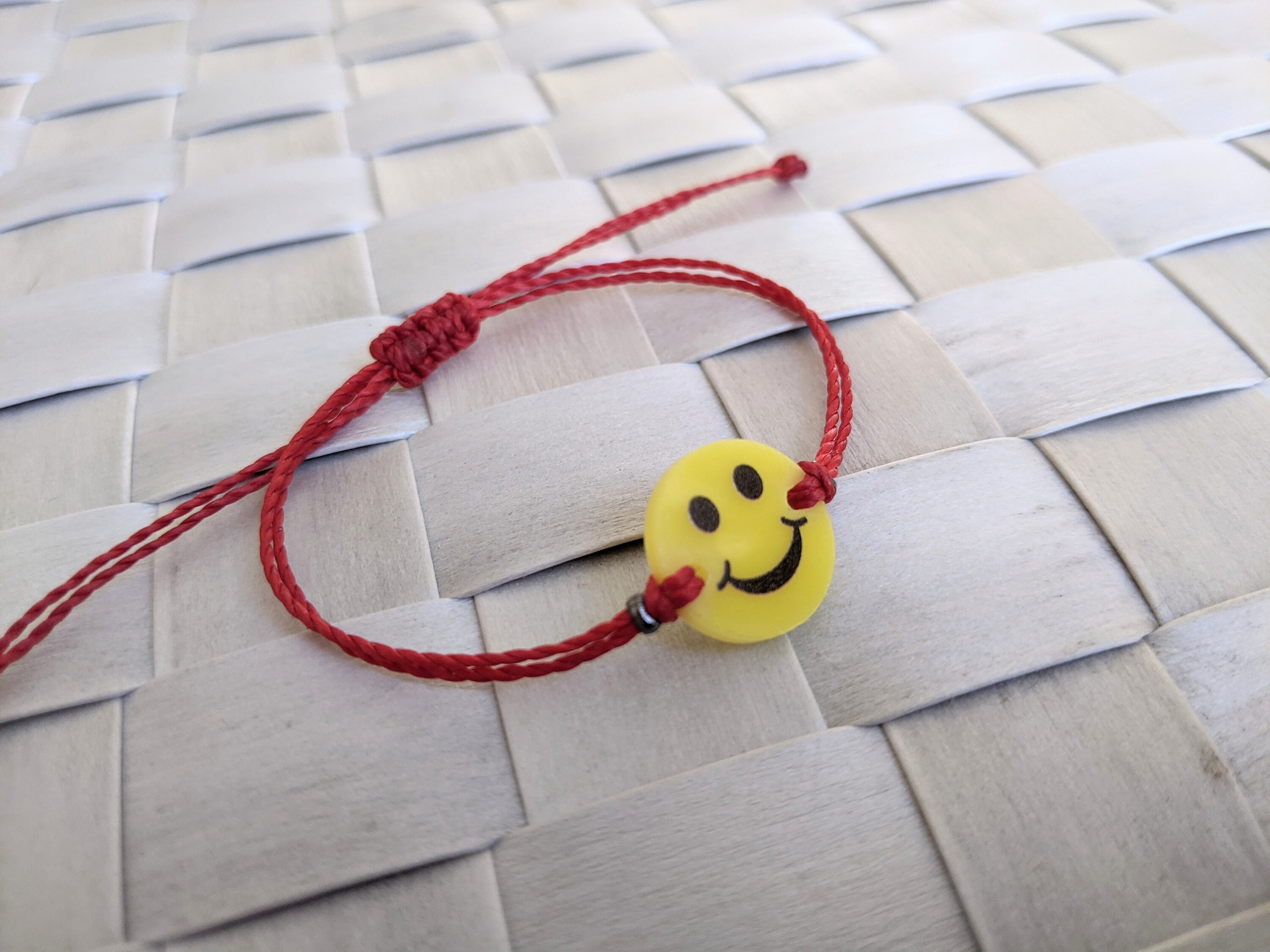 Emoji Bracelet Red String Bracelet Smiley Face Bracelet - Etsy UK