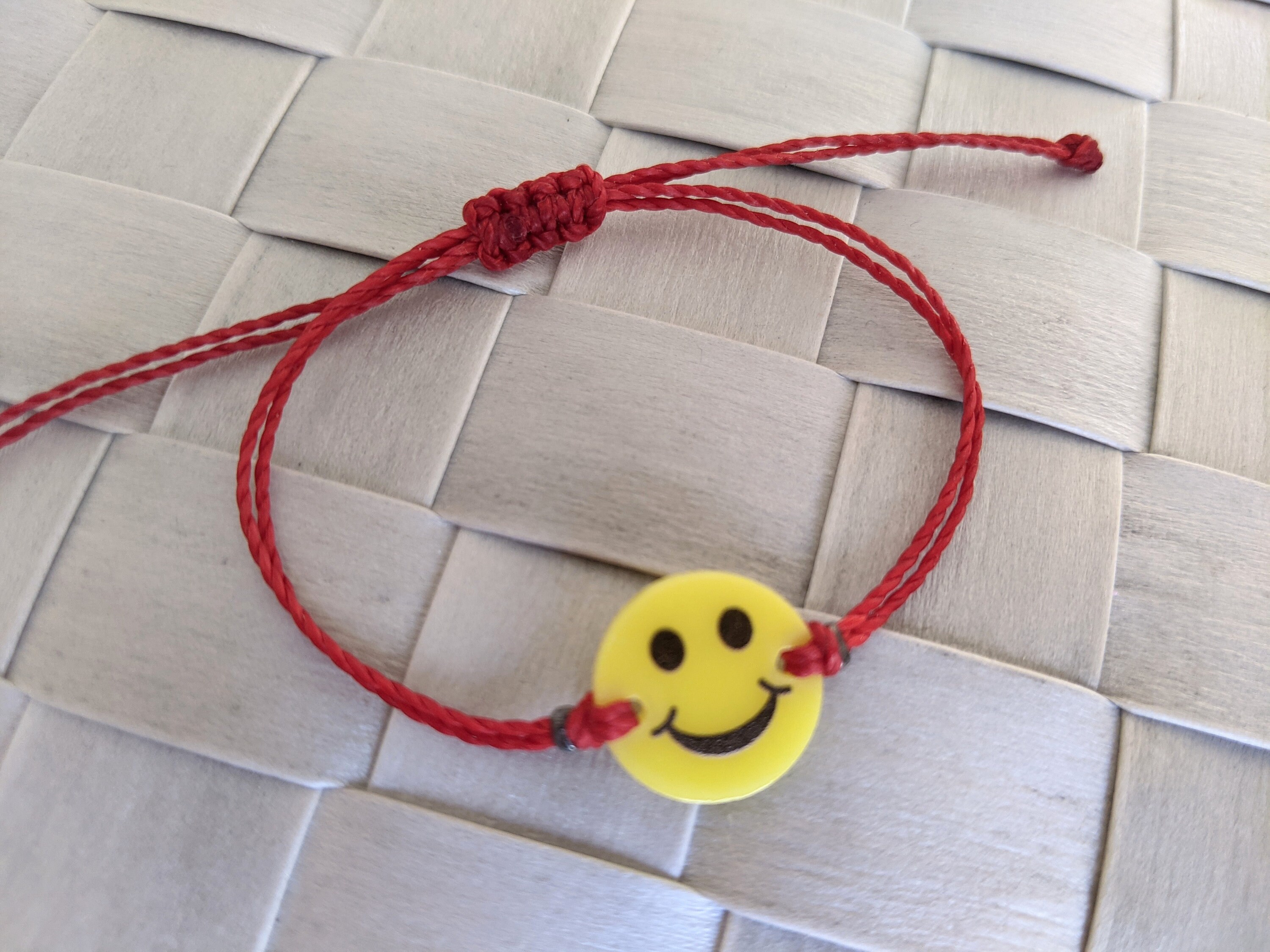 Emoji Bracelet Red String Bracelet Smiley Face Bracelet | Etsy