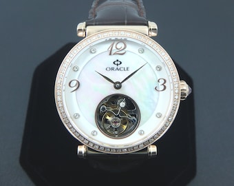 Oracle True Flying Tourbillon Luxury Women's Diamond Rose Gold Watch - Siren Collection