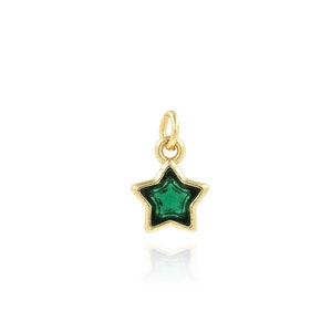 Pentagram Pendant, 18K Gold Filled Star Charm, Micropavé CZ Starburst Necklace, DIY Jewelry Making Accessory, Gift for Her, 7.5x11.5x3mm