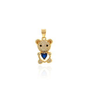 Panda Anhänger, Micropavé CZ Tier Anhänger, 18K Gold Filled Bär Halskette, Panda Charm, DIY Schmuckherstellung Zubehör, 11.2x23x4mm
