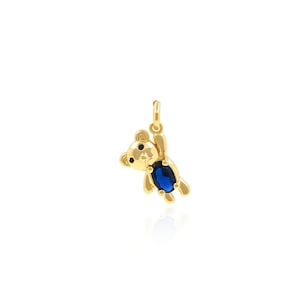Micropavé CZ Panda Pendant, Animal Pendant, 18K Gold Stuffed Bear Necklace, Panda Charm, DIY Jewelry Making Accessories, 11x17.5x3.5mm