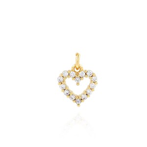 Herz Anhänger, 18K Gold gefüllt Liebe Charme, Micropavé CZ Herz Halskette, DIY Schmuckherstellung Zubehör, Geschenk für sie, 9x12x2mm