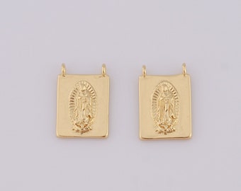 18K Gold Füllte Jungfrau Maria Anhänger, Gold Religion Charms, katholische Charms DIY Armband Halskette Schmuck machen Erkenntnisse Versorgung