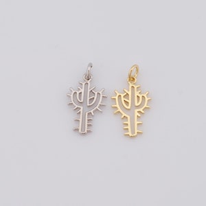 18K Gold Filled Cactus Pendant,Cactus Charms,Cactus Charms, DIY Bracelet Necklace Jewelry Making Supplies