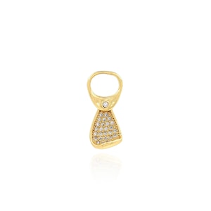 Bottle Cap Pendant, 18K Gold Filled Soda Bottle Cap Charm, Micropavé CZ Can Bottle Cap Necklace, DIY Jewelry Making Accessory, 20x9.4x5mm