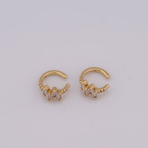 Gold Non Piercing Cartilage Clip Earrings,18K Gold Filled Cuff Earrings,Hypoallergenic Huggie Hoop,Gift for Her