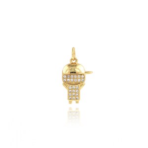 Boy Pendant, 18K Gold Filled Character Charm, Micropavé CZ Little Boy Necklace, DIY Jewelry Making Accessory, Gift for Her, 11x20x2.8mm