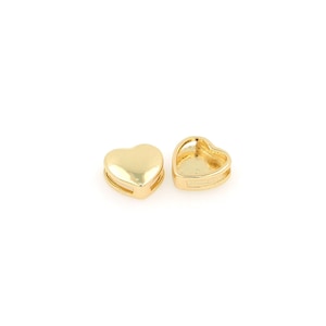 Heart Spacer Beads, 18K Yellow Gold Filled Heart Spacer Beads, Bracelet Beads, Necklace Beads, DIY Jewelry Making Accessories, 12.7x13x5mm