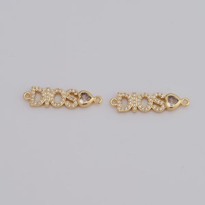18K Gold Filled DIOS Connectors,Heart Connectors,Letter Connectors, DIY Bracelet Necklace Jewelry Making Supplies