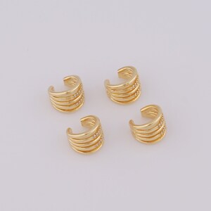 Pendientes de clip de cartílago no perforantes de oro, pendientes de puño rellenos de oro de 18 quilates, aro huggie hipoalergénico, regalo para ella