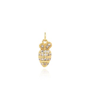 Fashion Radish Pendant, 18K Gold Filled Vegetable Charm, Micropavé CZ Vegetable Necklace, DIY Jewelry Making Accessory, 19x7x3.2mm