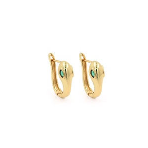 Snake Earrings, 18K Gold Filled Gold Snake Stud Earrings, Micropavé CZ Animal Stud Earrings, Gift for Her, DIY Jewelry Making Accessories
