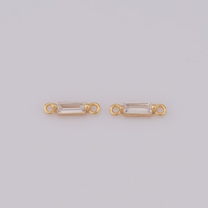 18K Gold Filled Bar Connector, CZ Necklace Bracelet Connector, DIY Jewelry Making Supplies