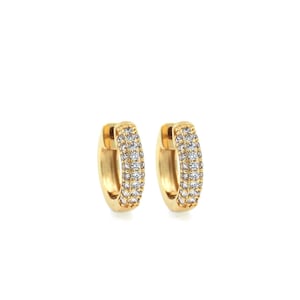 18K Gold Filled Hoop Earrings, Dainty Hoop Earrings, Diamond Hoop Earrings, Micropavé CZ Lever Earrings, DIY Jewelry Supplies, 17x18x4.2mm