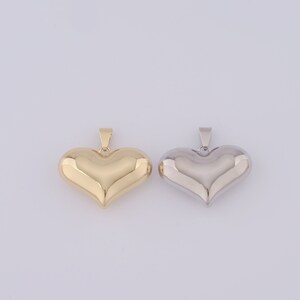 18K Gold gefüllter Herzanhänger, gepuffte Herzanhänger aus Gold, gepuffte Herzanhänger, DIY-Armband, Halskette, Schmuckherstellung, Zubehör