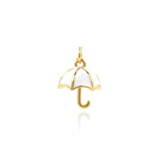 Enamel Umbrella Pendant, 18K Gold Filled Umbrella Charm, 3D Umbrella Pendant, DIY Jewelry Making Accessories, 18x13x12mm