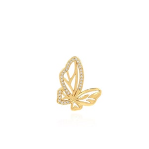 Fashion Romantic Gold Butterfly Pendant,18K Gold Filled Flying Charm,Micropavé CZ Insect Necklace,DIY Jewelry Making Accessory,22x18x2mm