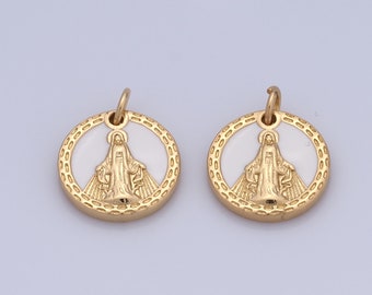 18K Gold gefüllt Jungfrau Maria Anhänger, Gold Religion Charms, katholische Charms DIY Armband Halskette Schmuck machen Erkenntnisse Versorgung