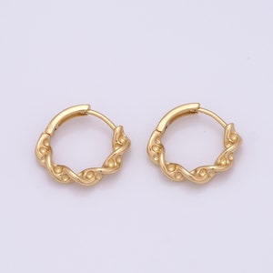 Gold Hoop Earrings,18K Gold Filled CZ Twisted Earrings,Twisted Earrings,Hypoallergenic Huggie Hoop,Gift for Her