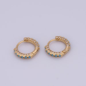 Gold Hoop Earrings,18K Gold Filled CZ Huggie Hoop Earrings,Hoop Earrings,Hypoallergenic Huggie Hoop,Gift for Her