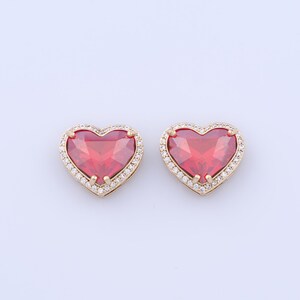 18K Gold Filled Heart Pendant,Micropave Zirconia Love Charms,Heart Charms DIY Bracelet Necklace Jewelry Making Findings Supply