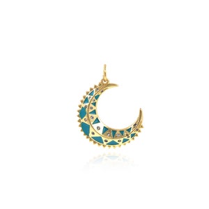 Moon Pendant, Crescent Moon Pendant, Half Moon Charm, 18K Gold Filled Celestial Charm, DIY Jewelry Making Supplies, 28x21x3.5mm