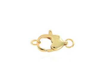 Carabiner, 18K Gold Plated Lobster Clasp, Necklace Clasp, Jewelry Clasp, Bracelet Clasp, DIY Jewelry Making Supplies 11.5x20x5.5mm