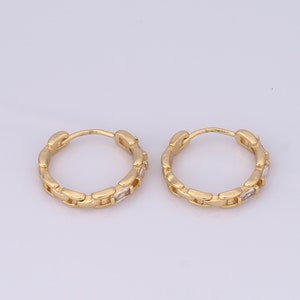 Gold Hoop Earrings,18K Gold Filled CZ Huggie Hoop Earrings,Hoop Earrings,Hypoallergenic Huggie Hoop,Gift for Her