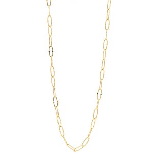 Halbfertige Büroklammerkette aus 18K Gold gefüllt, geschweißte Kette, ovale flache Kette, geeignet für Armband-Halskettenzubehör, 14x5,8 mm