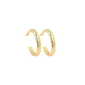 18K Gold Filled Large Hoop Earrings, Dainty Earrings, Minimalist Earrings, Gold Hoop Earrings, Gift for Her, 7.5mm