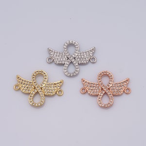 18K Gold Filled Infinite Connector,Gold Figure 8 Connector,Micropavé CZ Wing Connector,DIY Bracelet Necklace Jewelry Making Findings Supply