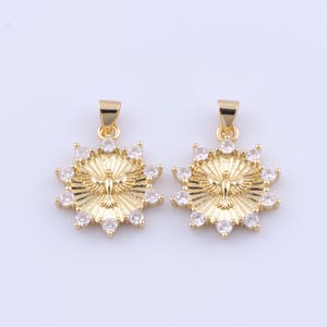18K Gold Filled Round Pendant, Micropave Zirconia Bird Charms, Flight Charms, DIY Jewelry Making Findings Supplies