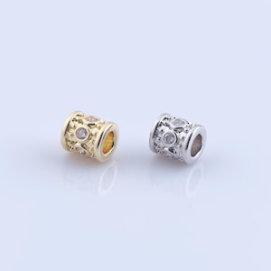 18K Gold Filled Tube Beads,CZ Tube Beads, DIY Jewelry Making Findings Supplies