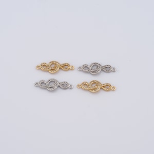 18K ゴールドフィルド インフィニティ コネクタ、ゴールド インフィニティ コネクタ、インフィニティ コネクタ、DIY ブレスレット ネックレス ジュエリー製作 金具 サプライ
