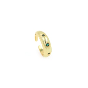 Sun Ring, 18K Gold Filled Round Ring, Micropavé CZ Round Ring, Adjustable Ring, Dainty Ring, Gift for Her