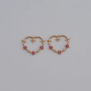 18K Gold Filled Heart Pendant,Gold CZ Flower Charms,Love Charms DIY Bracelet Necklace Jewelry Making Findings Supply