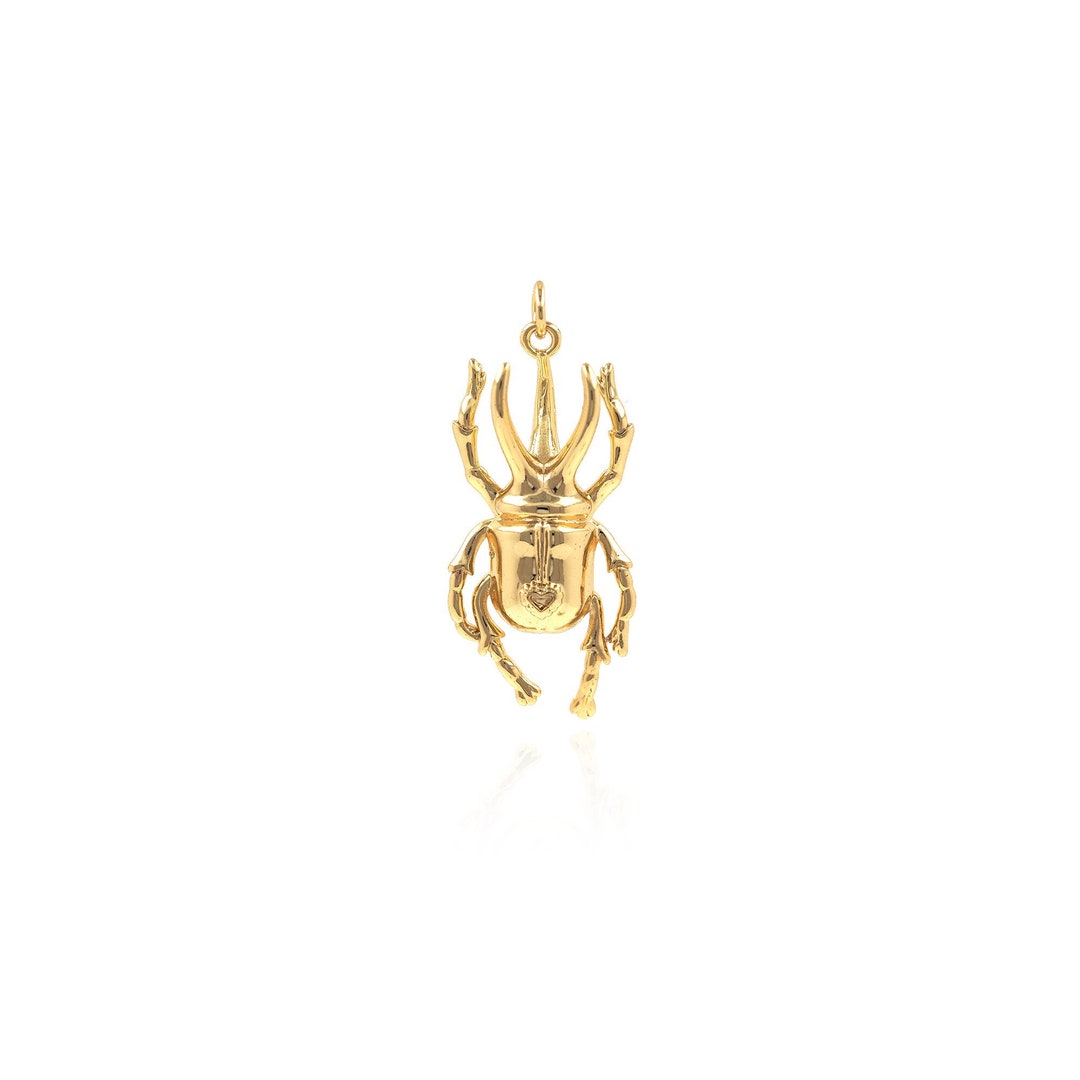 Flying Insect Pendent Dung Beetle Pendant, 18K Gold Filled Beetle Pendant, Insect Pendant ...