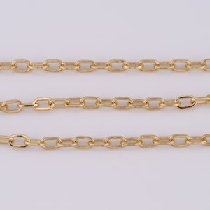 18K Gold Filled Cable Chain,Semi Finished Chain for DIY Bracelet Necklace Making Supplies