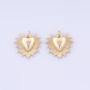 18K Gold Filled Heart Pendant,Love Charms, DIY Bracelet Necklace Jewelry Making Findings Supply