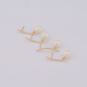 18K Gold Filled Pearl Earrings, Minimalist Earrings, Gift For Her