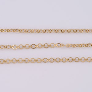 18K Gold Filled Cable Chain,Semi Finished Chain for DIY Bracelet Necklace Making Supplies
