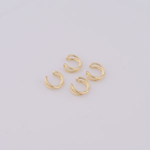 Pendientes de clip de cartílago no perforantes de oro, pendientes de puño de línea rellenos de oro de 18K, aro huggie hipoalergénico, regalo para ella