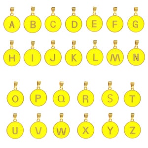 Colgante de letra redonda, dije inicial con micropavé de circonitas cúbicas esmaltadas, collar con alfabeto chapado en oro de 18 quilates, accesorio para hacer joyas DIY, 28 x 19 x 2,5 mm