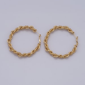 Gold Twist Earrings,18K Gold Filled Hoop Earrings,Hoop Earrings,Hypoallergenic Huggie Hoop,Gift for Her