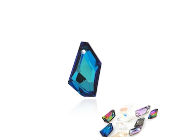 144pcs Geometric Pendant, Crystal Pendant Necklace, Crystal AB, Multi-Color Optional, DIY Jewelry Crystal Accessories