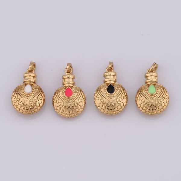 18K Gold Filled Kettle Pendant,Gold Enamel Kettle Charms,Kettle Charms DIY Bracelet Necklace Jewelry Making Findings Supply