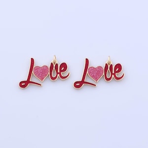 Ciondolo a forma di cuore riempito d'oro 18 carati, ciondoli d'amore in oro, ciondoli a forma di cuore fai da te per braccialetti, collane e gioielli.
